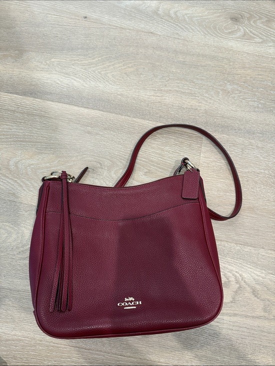 Coach Handbags - Coach Pebbled Leather Shoulder Bag - Burgundy